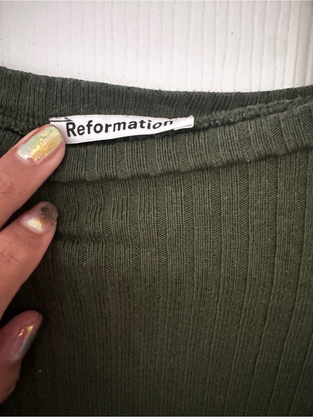 Reformation Green Ribbed top - Picture 3 of 4